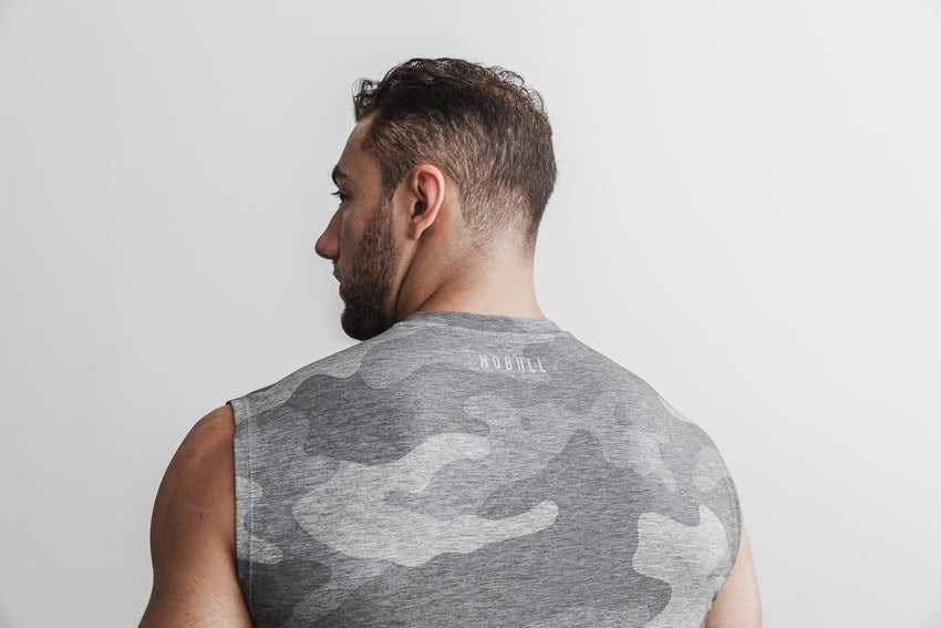 Nobull Crossfit Sleeveless Tee (Camo) Tanks & Tees Grey Camo | 8365-VJKHG